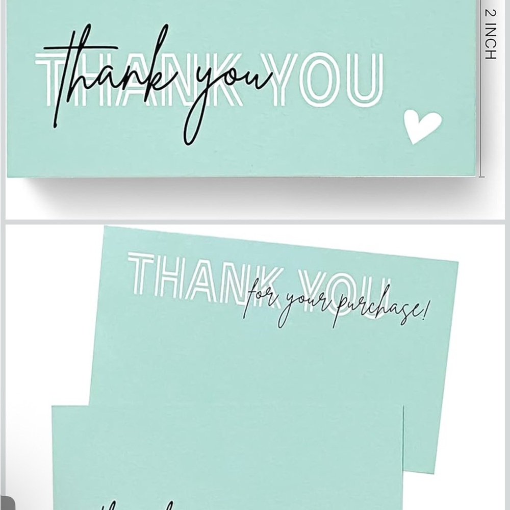 Mint Green Thank You Cards